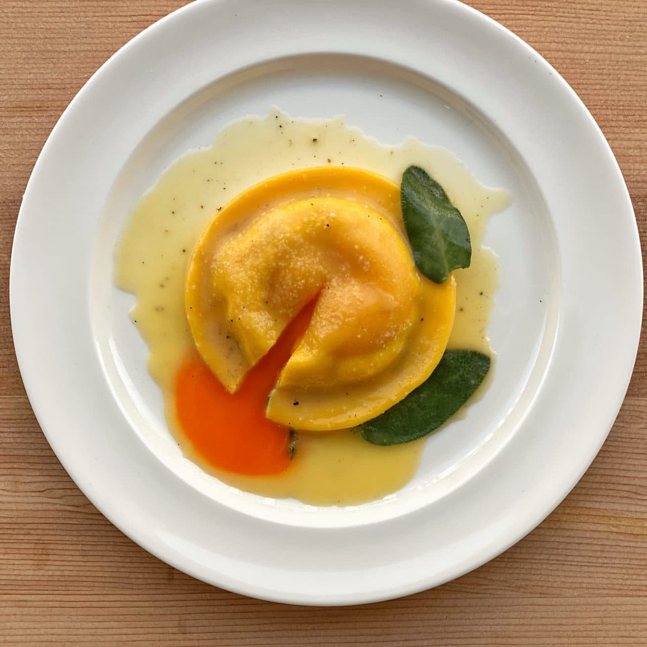 Raviolo With Spinach, Ricotta & Egg Yolk • Mateo Kitchen
